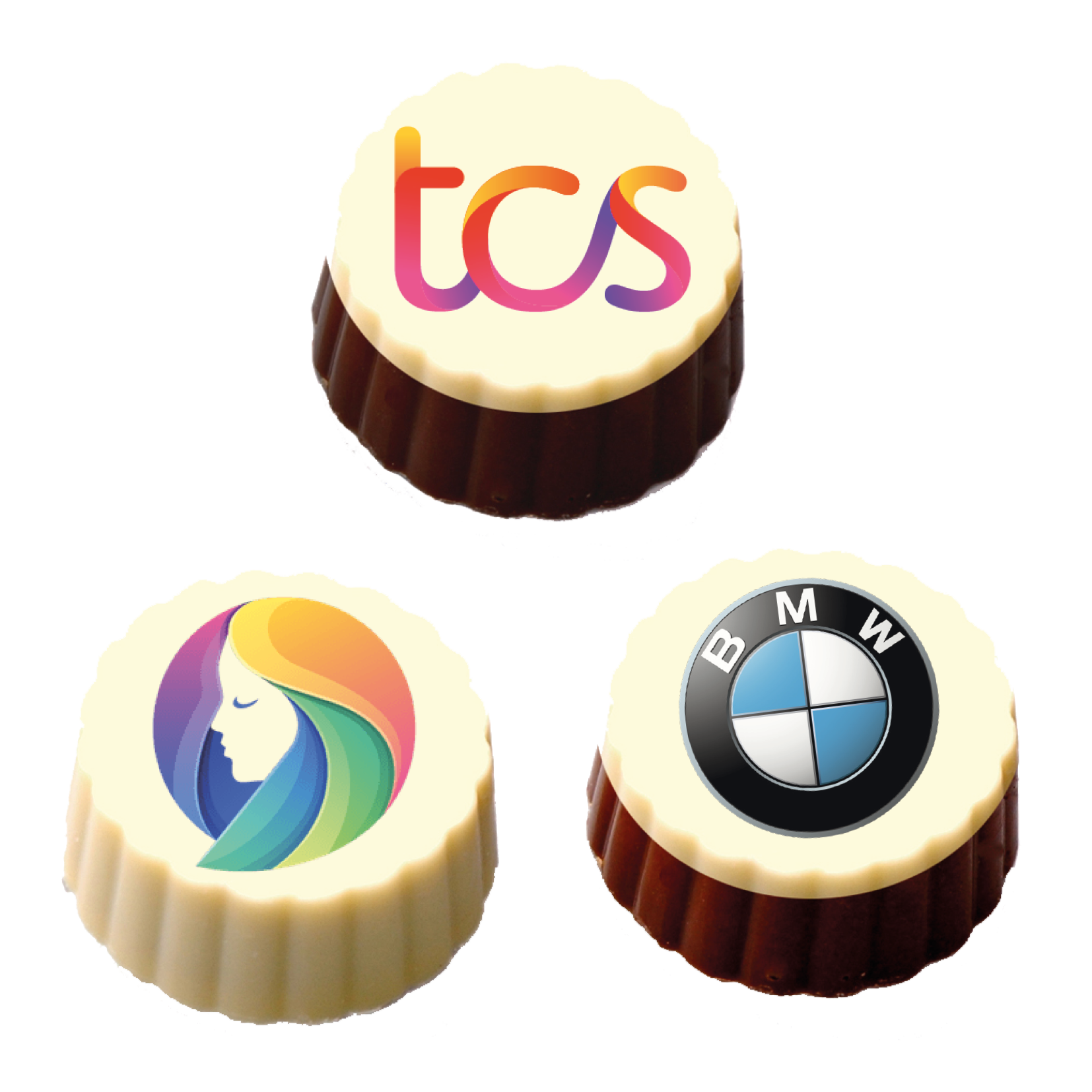 chocolade met een logo, logobonbons